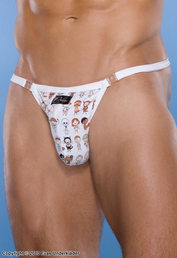 Male thong in naughty people printed design